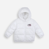 Jaqueta puffer infantil com capuz hello kitty e amigos off white