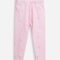 Calça legging infantil de algodão liberty rosa