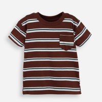 Camiseta infantil listrada marrom