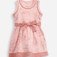 Vestido de algodão infantil minnie rosa