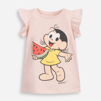 Blusa infantil de algodão magali com glitter rosa