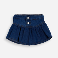 Short saia infantil jeans azul