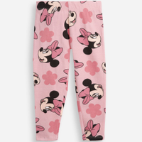 Calça legging infantil estampada minnie flor - rosa velho