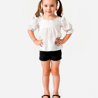Short clochard infantil texturizado preto