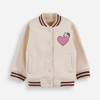 Jaqueta bomber college infantil de moletom hello kitty bege
