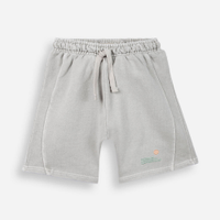 Bermuda infantil de algodão com bordado cinza