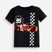 Camiseta infantil de algodão bordado carro cinza