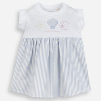 Vestido infantil saia listrada off white