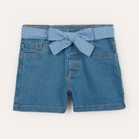 Short jeans infantil com faixa azul