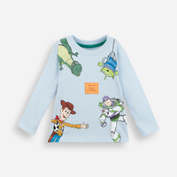 Camiseta infantil de algodão manga longa toy story azul