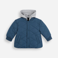 Jaqueta puffer infantil com capuz azul