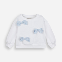 Blusão infantil de moletom com laços off white