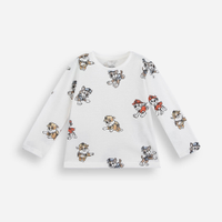 Camiseta infantil de algodão manga longa patrulha canina off white