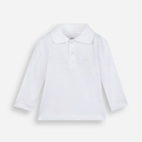 Polo infantil de algodão manga longa off white