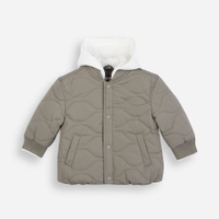 Jaqueta puffer infantil com capuz verde