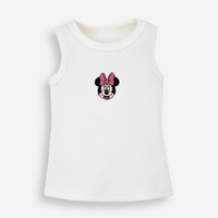 Regata infantil de algodão bordada minnie off white