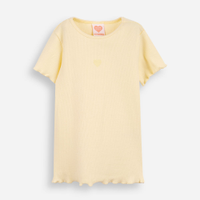 Camiseta infantil ribana bordado amarela