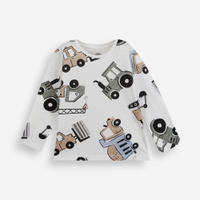 Camiseta infantil de algodão manga longa estampada off white