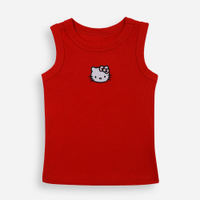 Regata infantil bordada hello kitty vermelha