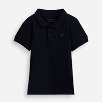 Polo infantil de algodão com bordado azul