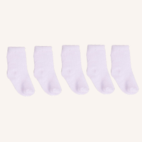 Kit de 5 Meias Infantis Cano Médio Branco