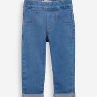 Calça legging infantil jeans cós elástico azul