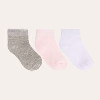 Kit de 3 Meias Infantis Soquete Multicor