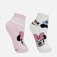 Kit de 2 meias infantis cano médio minnie rosa
