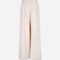 Calça wide leg juvenil com viscose cós elástico bege