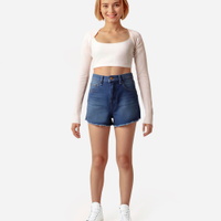 Conjunto juvenil top e bolero manga longa off white