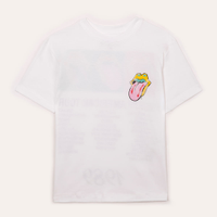 Camiseta de algodão juvenil the rolling stones off white