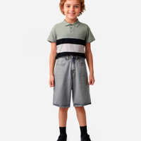 Bermuda reta jeans juvenil azul