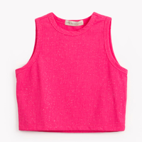 Regata de malha cropped com glitter pink