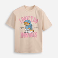 Camiseta oversized juvenil de pijama bege
