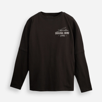 Camiseta juvenil de algodão estampada manga longa cinza