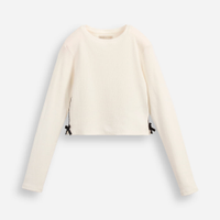 Blusa infantil laços laterais off white
