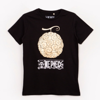Camiseta de algodão juvenil one piece manga curta preta