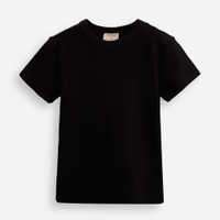 Blusa de algodão juvenil canelada preta