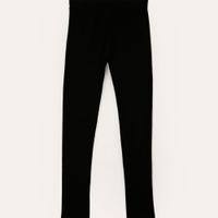 Calça legging de algodão juvenil cintura alta preta