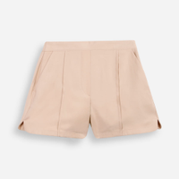 Short de alfaiataria juvenil com nervura - areia
