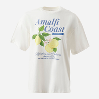 Camiseta amalfi juvenil em algodão estampada off white