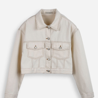 Jaqueta juvenil de sarja off white