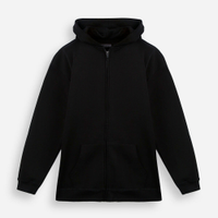 Blusão de moletom juvenil com zíper preto