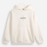Blusão juvenil de moletom com capuz one piece off white