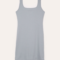 Vestido juvenil canelado com brilho azul