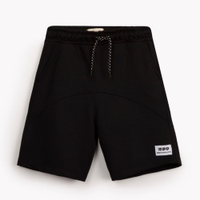 Short de moletom juvenil com recorte preto - preto