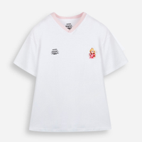 Camiseta juvenil de algodão decote v manga curta mario bros off white
