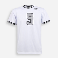 Camiseta juvenil com recorte estampada oversized branca