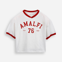 Camiseta juvenil cropped amalfi off white