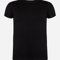Camiseta juvenil de algodão manga curta preta